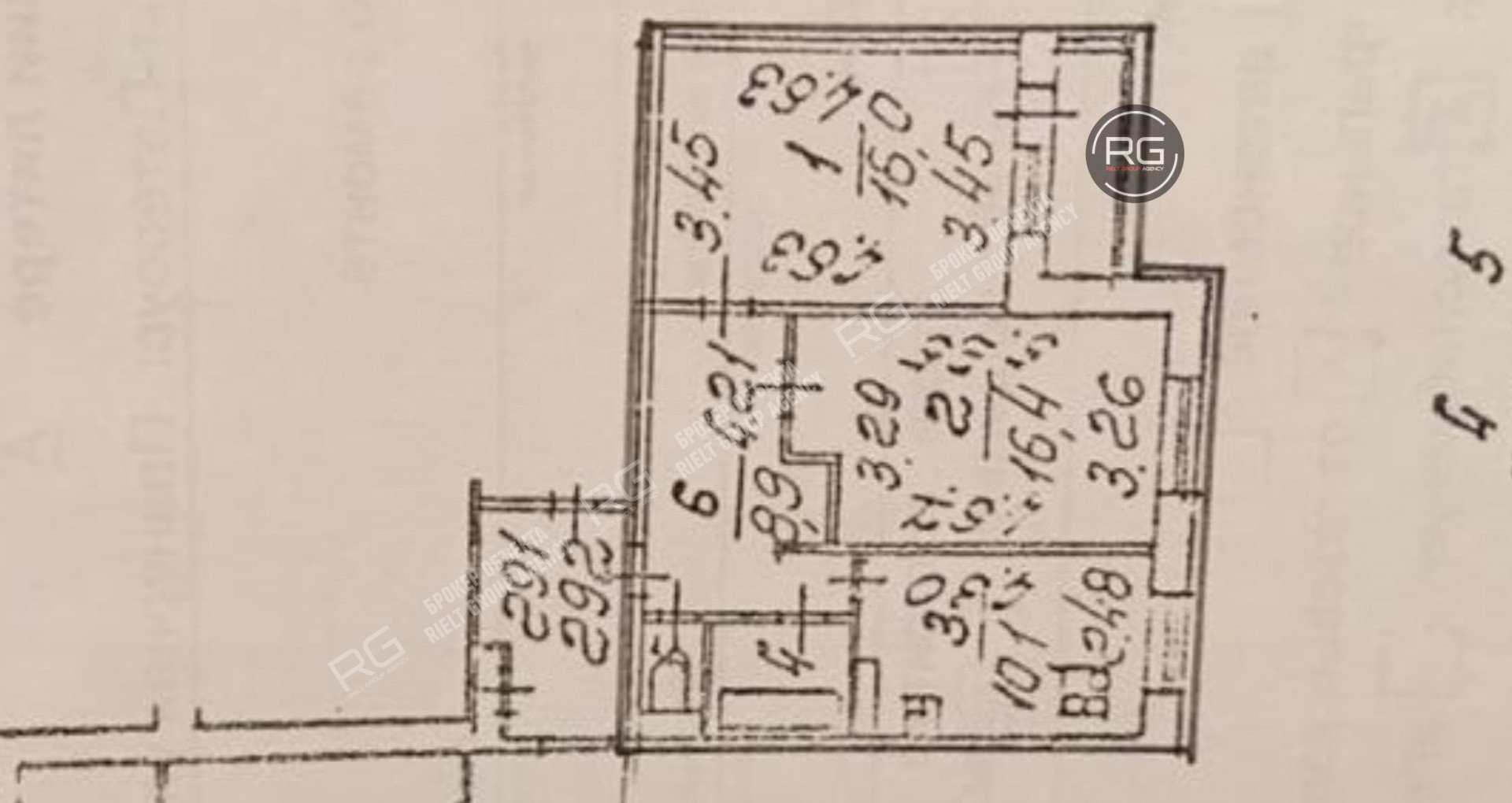   Комната в 2-х квартире, 52 кв.м. 