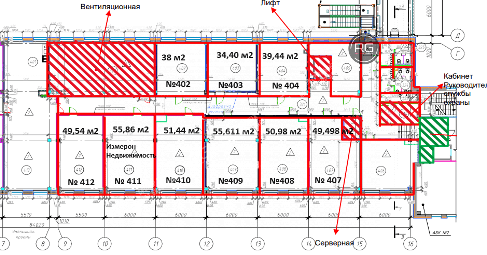   Офисный блок, 425 м2, 425 кв.м. 